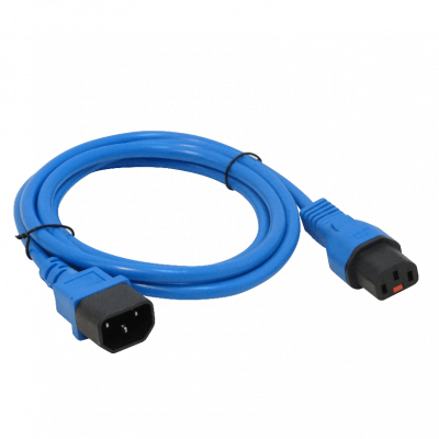 ACMC Cable de alimentación azul macho-hembra C13 a C14, 1.8 metros, 7A, conductores 3x0.82mm², 180cm