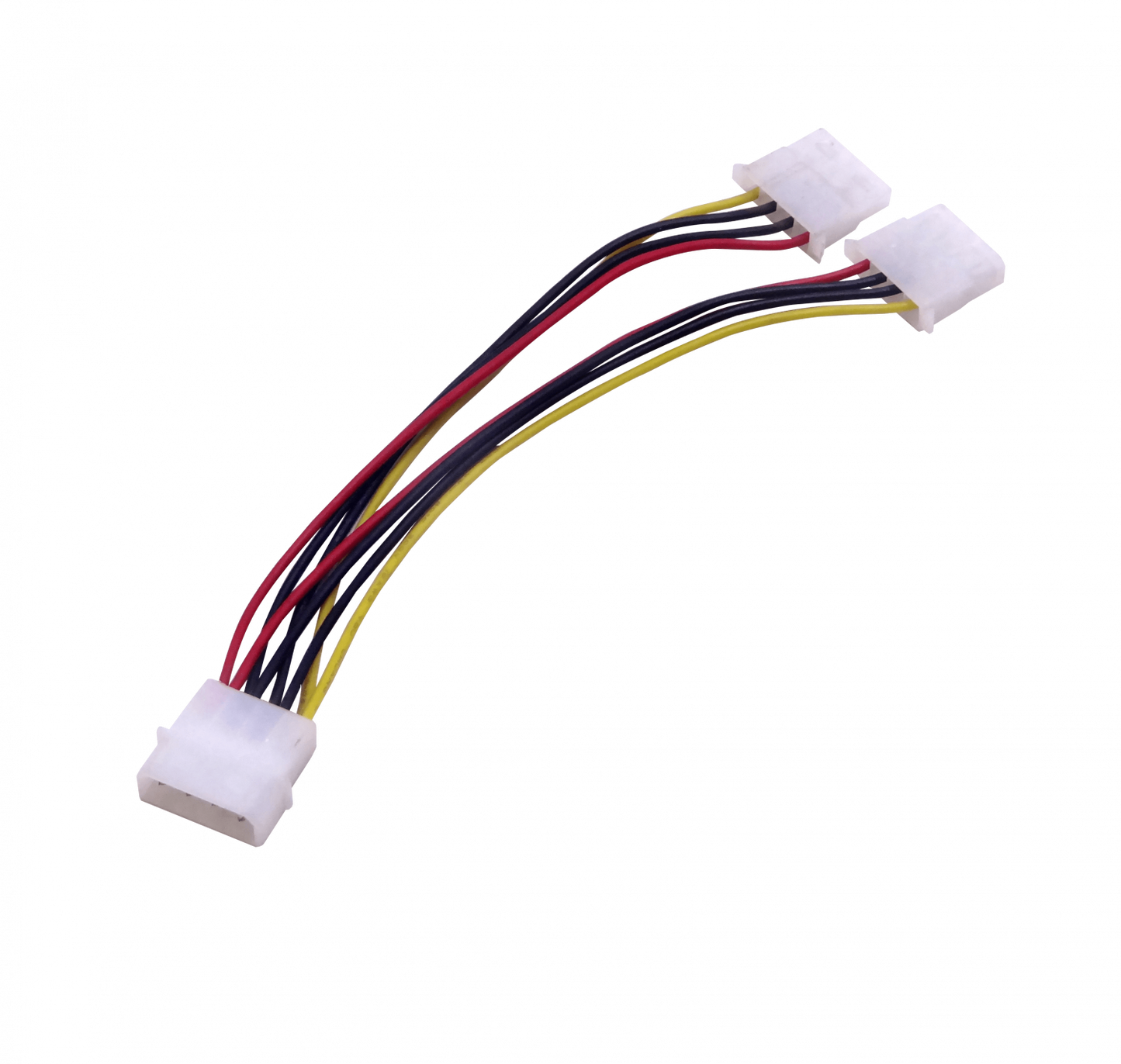 PIDE2 Cable divisor de alimentación en Y de 15cm con 1 conector MOLEX macho a 2 conectores MOLEX hembra