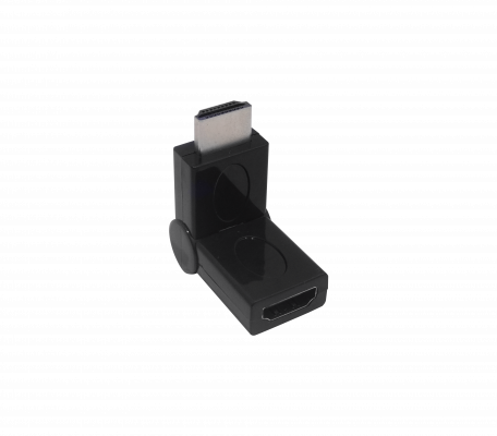 HDMI-LV Adaptador Acodado HDMI v1.4 Macho a Hembra con Giro de 180 Grados, Compatible con 3D y 4K