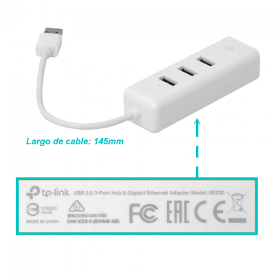 UE330 TP-LINK CONCENTRADOR-3p USB3.0 1-1000 1-Puerto-RJ45-Gigabit 1000mbps USB-A