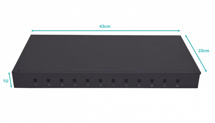 CFR12TF LINKMADE Panel Fijo para 12-ST-FC Repartidor de Fibra 1U REQUIERE-ACOPLADORES-REDONDOS
