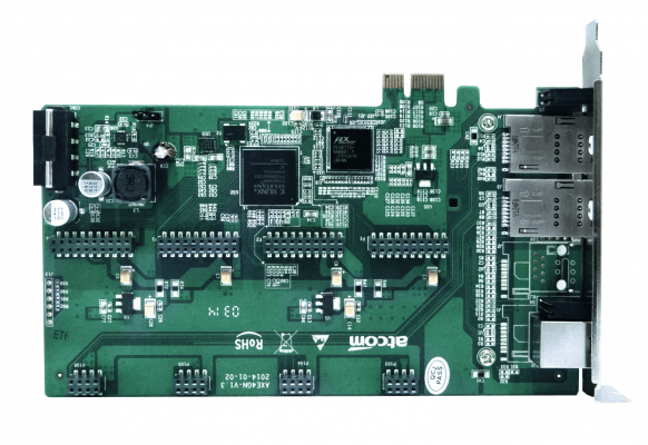 AXE-2G4AN ATCOM PCIe-x1 2-GSM-SIM 4-FXO/FXS 3.3/5V 32BIT TARJETA ASTERISK 2-GSM