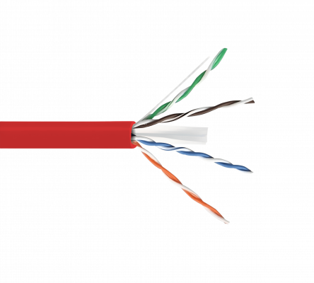 CB6L-UR3 LINKMADE ROJO CAT6 UTP 300MT CABLE UNIFILAR COBRE BOBINA Taiwan