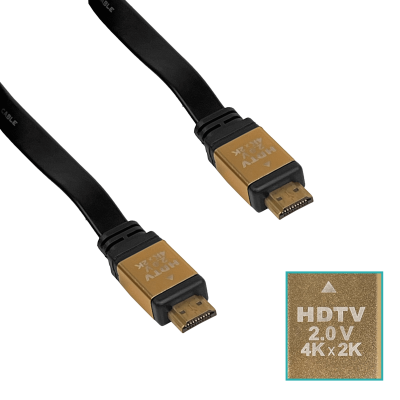 HDMI-20MM 20mt Cable HDMI-Macho a HDMI-Macho Plano Negro v1.4 3D 2000cm