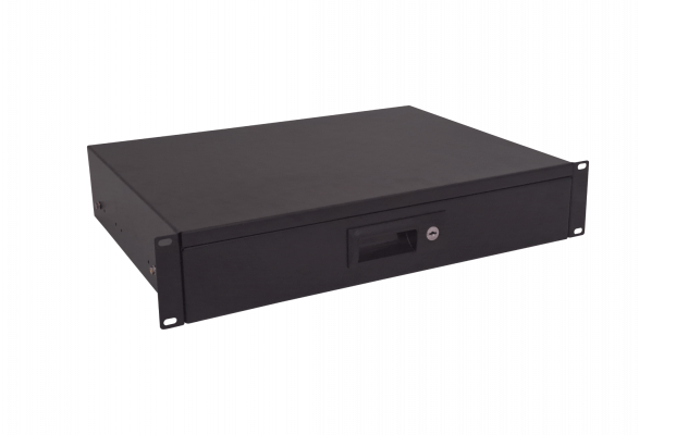 RAC-2U LINKMADE 2U Gaveta 2-Llave Negra para Bastidor Altura-2-RU Fondo-30cm