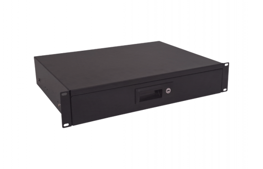 RAC-2U LINKMADE 2U Gaveta 2-Llave Negra para Bastidor Altura-2-RU Fondo-30cm