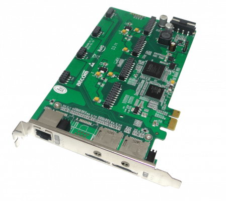 AXE-2G4AN ATCOM PCIe-x1 2-GSM-SIM 4-FXO/FXS 3.3/5V 32BIT TARJETA ASTERISK 2-GSM