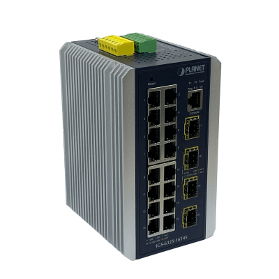 IGS-631 PLANET 16-1000 4-SFP-2.5G Switch Indust Admin Riel-DIN 9-48VDC/24VAC