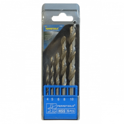 BROCAS-METAL Juego de Brocas para Acero 4x75mm 5x87mm 6x93mm 8x117mm 10x132mm Pack-5piezas F3169