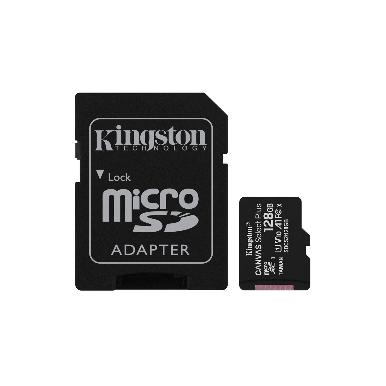 MSD-128GB KINGSTON Tarjeta de Memoria MicroSDXC de 128GB Clase 10 con Adaptador a Tamaño SD Incluido SDCS2/128GB