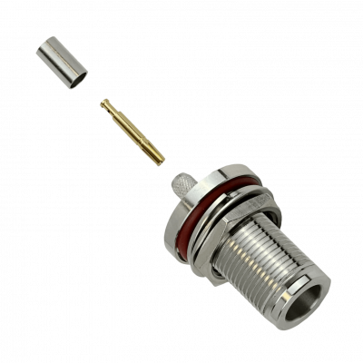 NH2E N-Hembra LMR195 RG58 16mm-Diamet Panel Conector Crimpeable Coaxial