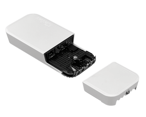 WAP-AC MIKROTIK Punto de acceso inalámbrico de exterior blanco, doble banda 2,4/5GHz 2x2, 25dBm, antena 2,5dBi, 2 puertos 1000, incluye PoE 24V, licencia L4
