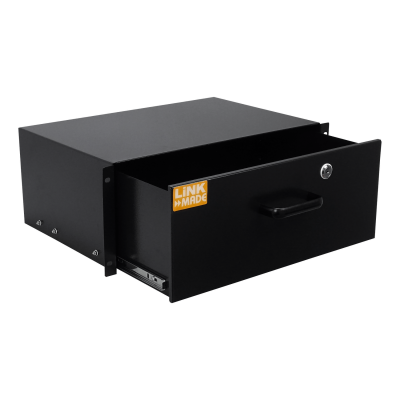 RAC-4U. LINKMADE Bandeja 4U con cerradura Negro para Rack Altura-4-RU Profundidad-30cm