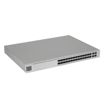 USW-PRO-AGGREG-LIQ Switch de agregación UBIQUITI de segunda mano UniFi con 4 puertos SFP28 y 28 puertos SFP+ de 10G para montaje en rack con administración de capa 3 y alimentación de 100 a 240 V