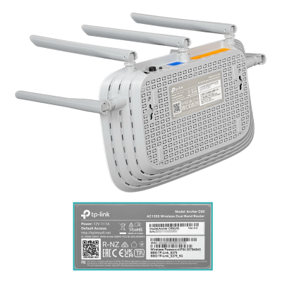 C60 TP-LINK AC1350 5GHz-867mbps 2,4GHz-450mbps 5-Antenas-Integradas 4-100 1-WAN
