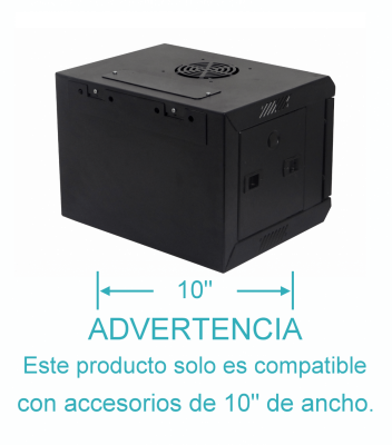 RK1004-3L LINKMADE Armario Rack de 4 Unidades, 10 Pulgadas de Ancho y 30cm de Fondo, Negro con Puerta de Cristal
