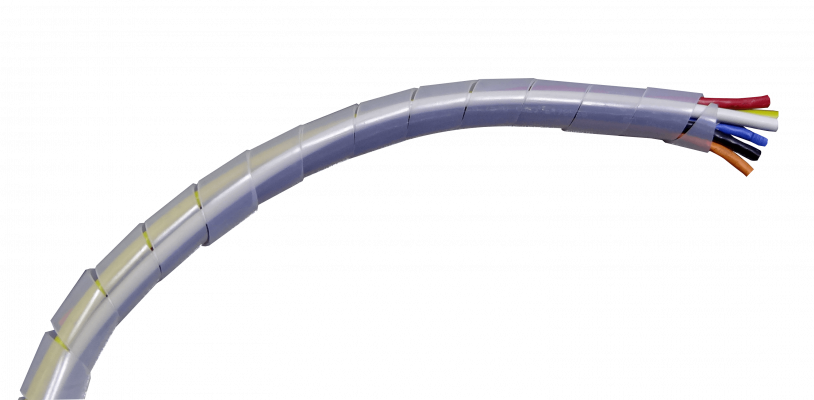 KS-24 Espiral organizadora de cables de polietileno, diámetros 24/21,5/1,3mm, tramo de 14 a 22 metros