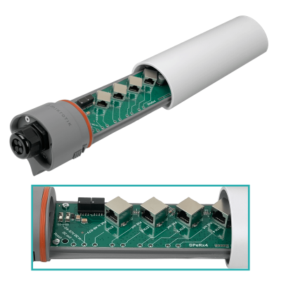 GPERX4 MIKROTIK 1-1000(PoE-entrada) 4-1000-PoE+ IP68 Repetidor 24-57Vdc Requiere-PoE++