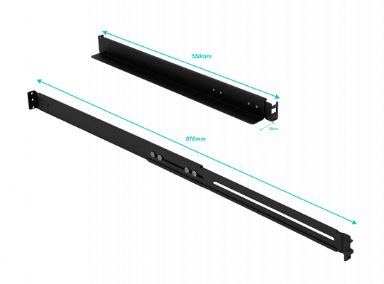 RIEL-6 1U Profundidad 550-870mm Guía Deslizante para Rack con soporte bandeja de 350mm