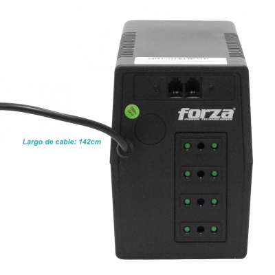 NT-1012C FORZA 54WH 1x9AH 1000VA 500W 4-IH-Chile AVR sin-USB 162-268VAC 2-RJ SAI/UPS