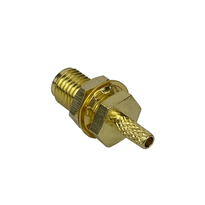 RH1C Conector coaxial engarzable RPSMA-Hembra para cable RG316, compatible con CA100 y RG174