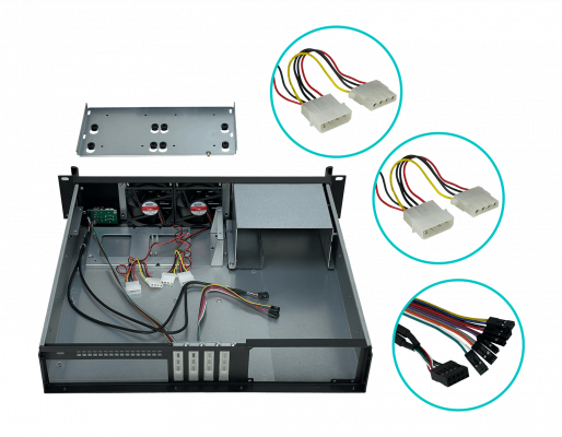 RAG-2U LINKMADE Caja Rack 2U Micro-ATX 4-PCI-Perfil-Bajo Requiere/Fuente-ATX