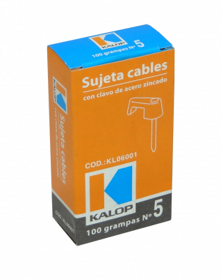 GRAMPA-5 KALOP 100-UN Nº5 Blanca 1,6x4,5mm Clavo-14x1,8mm Galvanizado Fijación-Cables