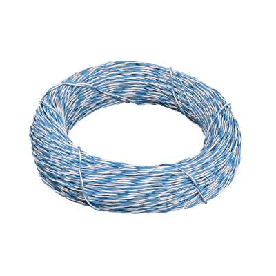 Jumper J100-2C de 1 par en color Azul y Blanco, calibre 24-26AWG, 100 metros, conductor de aleación CCA, sin blindaje UTP.