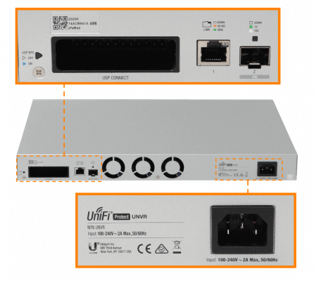 UNVR UBIQUITI Videograbador 1-1000 1-SFP+10G 4-2,5/3,5-HD RAID1-5 1U-Rack opc-RPS