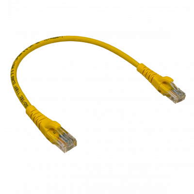 CPM-03-4. LINKMADE 4 Unidades 30cm Cable de Interconexión Cat5E Amarillo LSZH Inyección Moldeada Conductores Múltiples