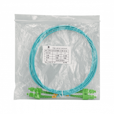JF3AA2. 2mt SC/APC-SC/APC OM3 Multimodo MM Duplex Jumper Fibra LSZH