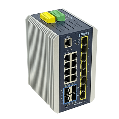 IGS-638 PLANET 8-1000-PoE+ 8-SFP-2.5G 4-SFP-10G Riel-DIN Switch Indust req-48V