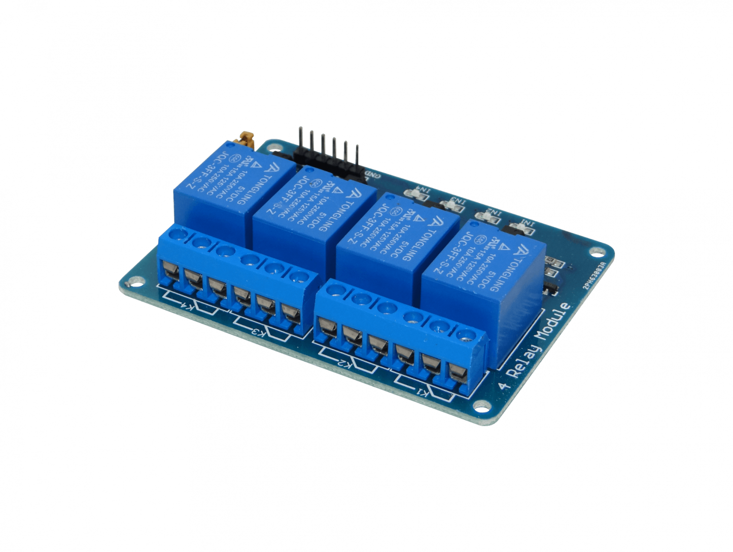 RELE-4X5 Módulo 4 Relés 5VDC 6 Pines NC/NA Conmutador LED Aislados Ópticamente JQC-3FF-S-Z