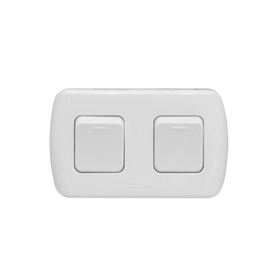INTERRUPTOR-915 KALOP 9/15 Interruptor Doble de Superficie Blanco Tekna IP20 KS39651