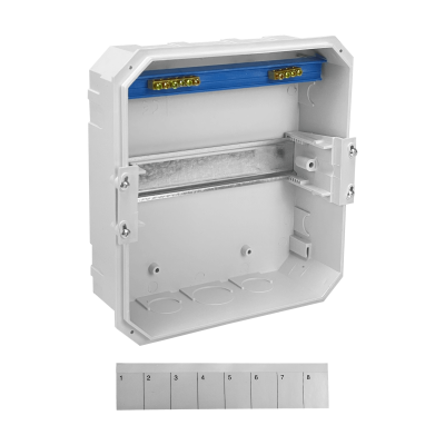 CADIN-08E LEXO Caja de Superficie LSZH 8 Módulos Carril DIN IP41 IK08 5396508