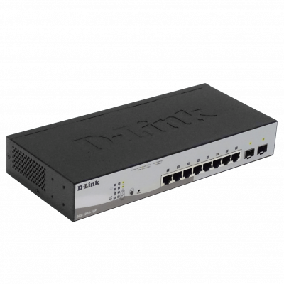 DGS-1210-10P D-LINK Switch Gestionable Capa 2 con 8 Puertos Gigabit PoE+ 802.3af/at 48V 2 Puertos SFP Combo Presupuesto Total 65W