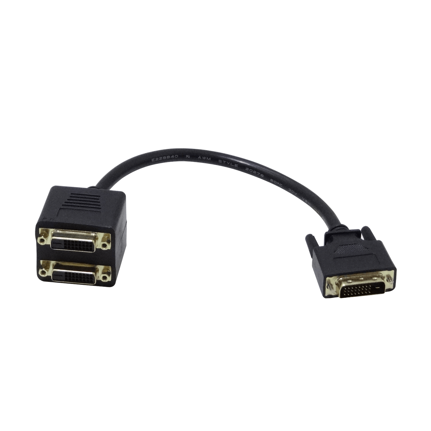 DVI24-X2 Cable 18cm Divisor DVI/D/Dual-Macho 2xDVI/D/Dual-Hembra 24pin Enlace Dual 24+1