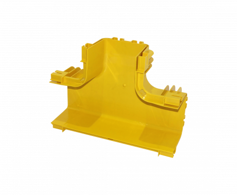 CCA-120-TH. Derivación horizontal en Tee amarilla de 120x100mm PC+ABS LSZH hembra
