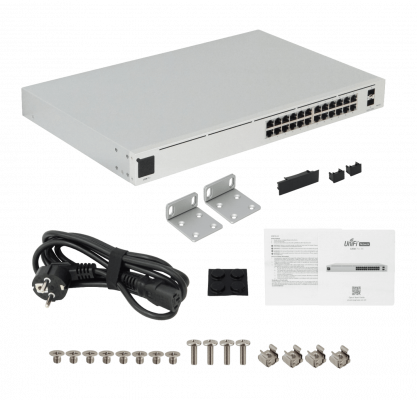 USW-PRO-24-LIQ UBIQUITI REACONDICIONADO 24 puertos 10/100/1000 2 ranuras SFP+ de 10G Fuente USP-opcional requiere UniFi Switch
