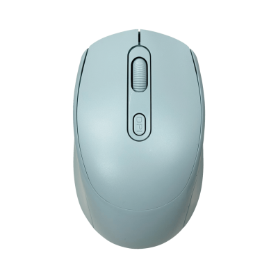MOUSE-24 Raton Inalambrico Celeste 2,4GHz USB con Bateria Interna Recargable y Cable incluido
