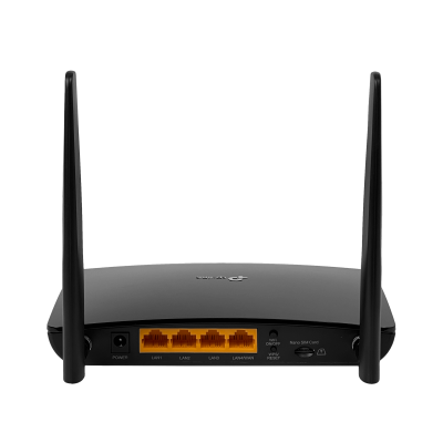 MR6400 TP-LINK Enrutador 4G/LTE 1 tarjeta SIM 1 puerto WAN 3 puertos LAN 100 Mbps 2 conectores SMA N300 banda 2,4 GHz