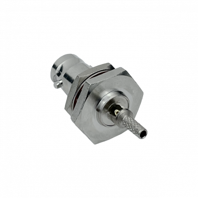 BH1E Conector coaxial crimpeable BNC-Hembra para panel con cable RG316 de 13mm de diámetro CA100