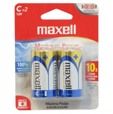 C-AP MAXELL 2-Pilas-C Alcalinas LR14 1,5V 1.5V CX2ALC Alkaline Blister
