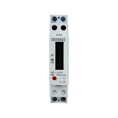 DDS238-1 Contador 2,5-30A Voltio Amperio Vatio Retroiluminado CarrilDIN-18mm 230VAC Remarcable