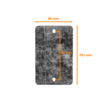 FPCWM-2Z Tapa Ciega Metálica Zincada 103x66mm para Caja de 75x116mm Tipo Chuqui 5/8