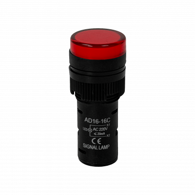 PILOTO-LED-R-15MM Rojo Luz Piloto LED 220VAC 15mm-diametro 19mm-cabeza 45mm-altura