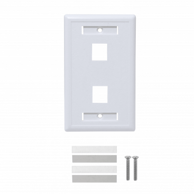 FP2W BLANCO con/Identificadores 2-Keystone Placa Frontal Vertical 70x114mm