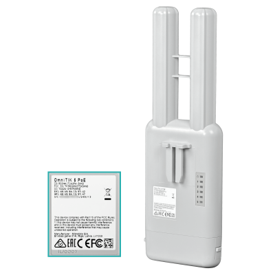 OMNITIKUPA-5HND MIKROTIK Requiere-Cable 400mW-P 5GHz 2-8dBi L5 26DBM-P 5-100-PoE/9-30V USB