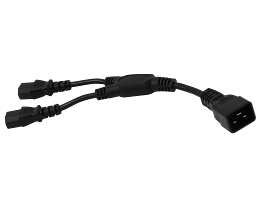 CDMC2 2-C13-Hembra-10A 1-C20-Macho-16A Cable Poder 8+5cm Negro