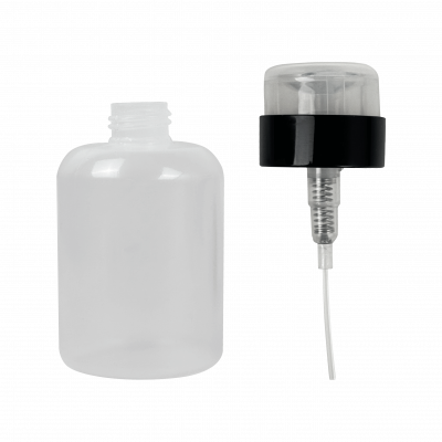 BOTELLA-300ML Envase dosificador vacío de 300 ml con tapa para fibra óptica, polipropileno transparente